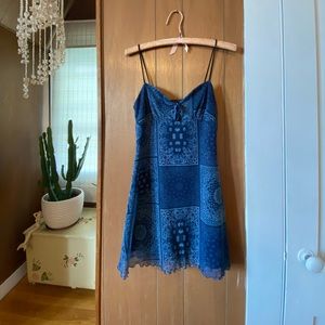 Urban Outfitters Blue Bandana Dress